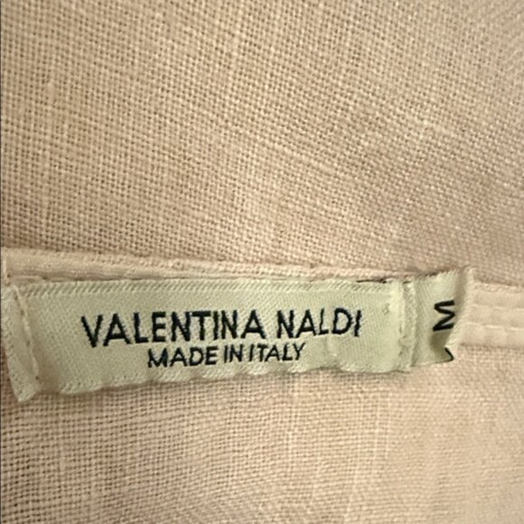 Elegant Floral Soft Pink Blouse 100% Linen #94 - Picture 5 of 8